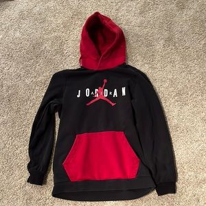 Air Jordan black and red fleece hoodie